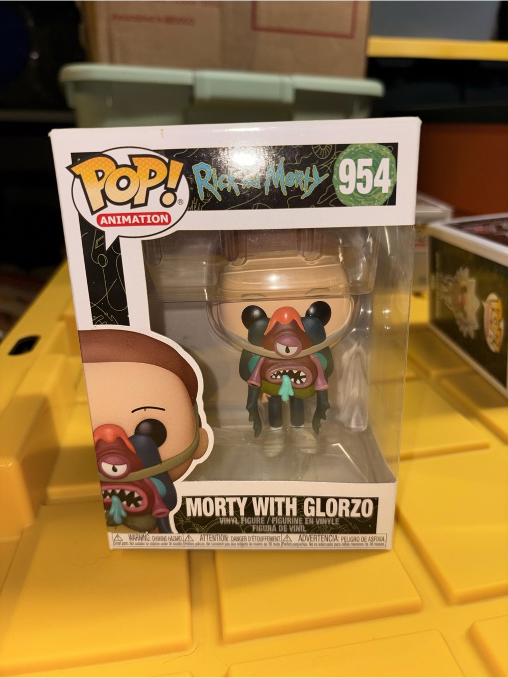 Funko Pop! Morty with Glorzo Vinyl Figure - Green, Brown, Tan, Black